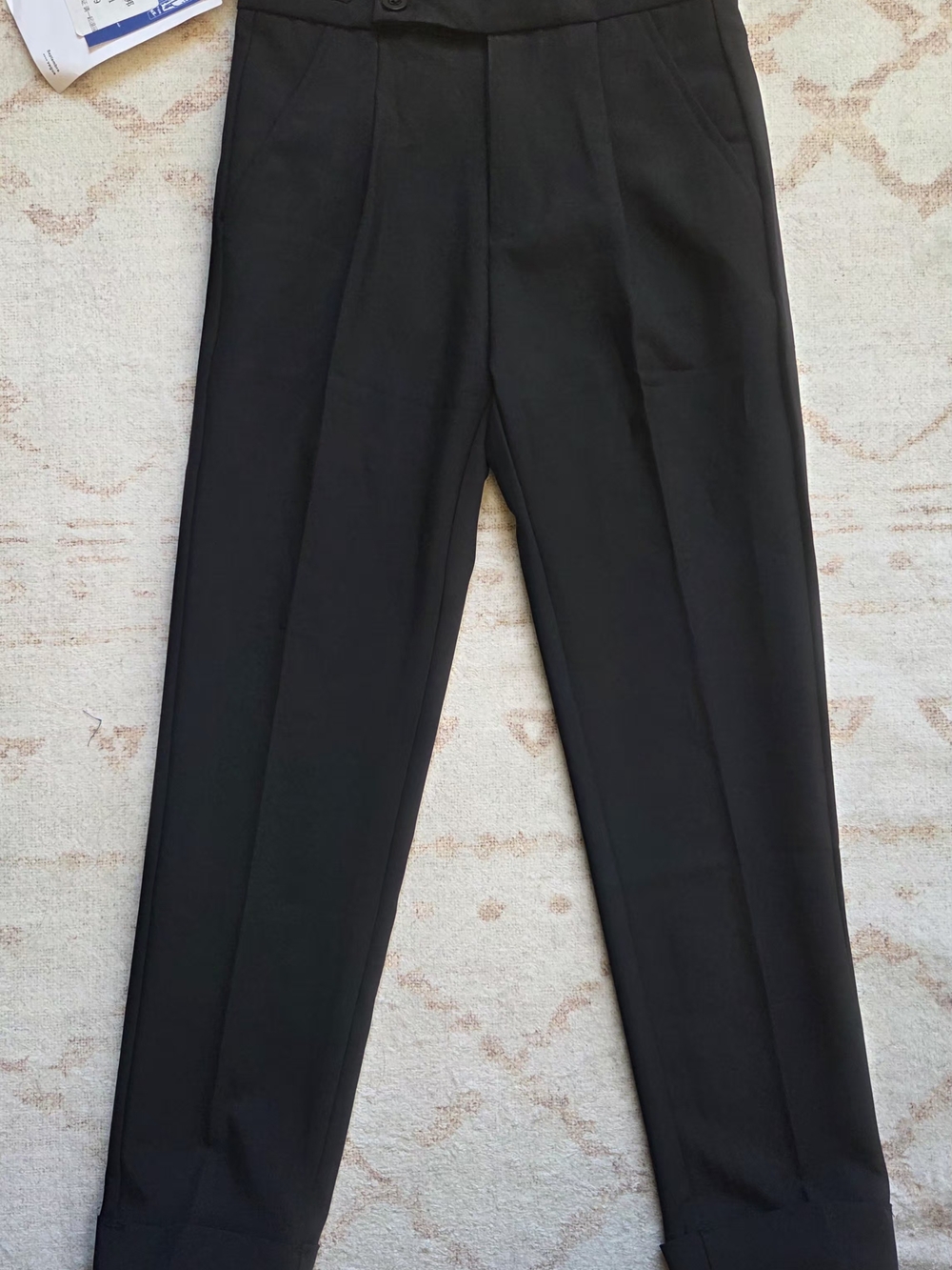Black High-Waist Tapered Trousers NWT Size 29 Waist - Picture 4 of 4